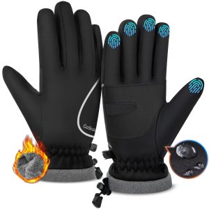 Gant vélo chauffant tactile anti-vent noir taille S